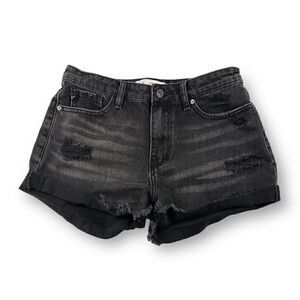 KanCan Black Distressed Shorts Size Medium